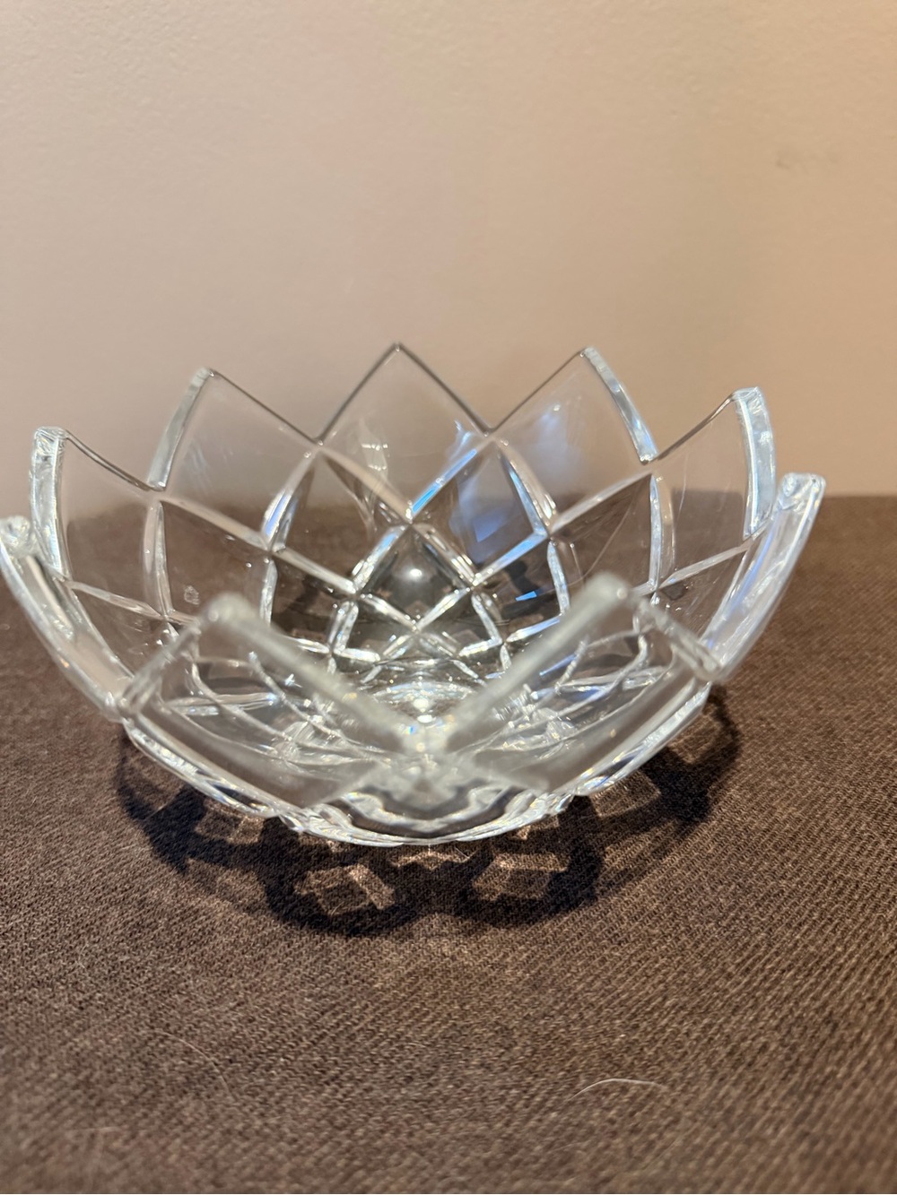 Mikasa Clear Glass Lotus Bowl - Elegant Decorative Serving Dish